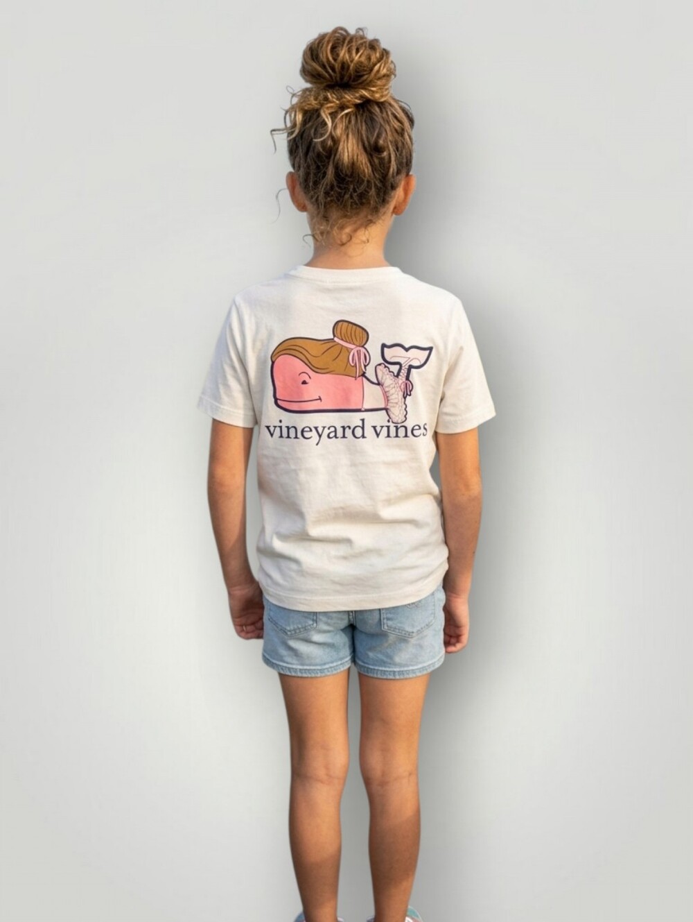Vineyard Vines Girls Ballerina Whale Pocket Tee Youth Small 8-10 Preppy Coastal